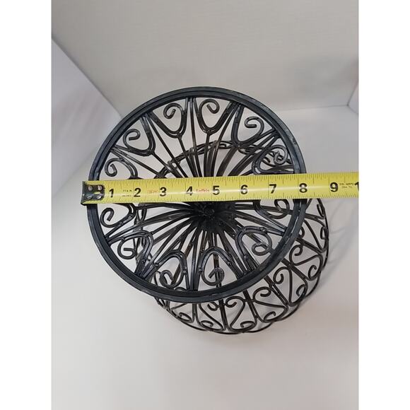 Large Vintage Ornate Art Metal Scroll Heavy Center Piece Fruit Bowl - Picture 5 of 5